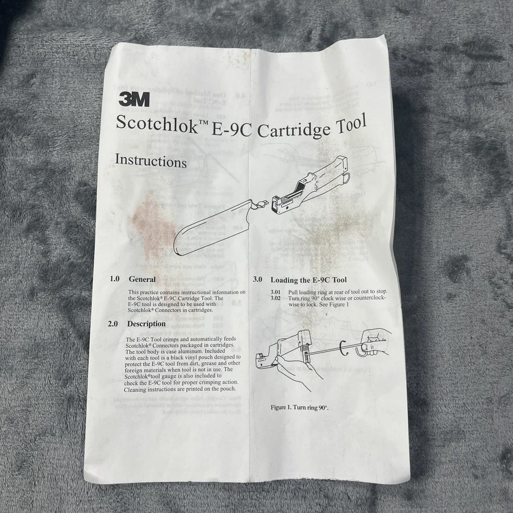 3M SCOTCHLOCK E-9C Cartridge‎ Tool Crimping Connector Black Case TelComm EUC